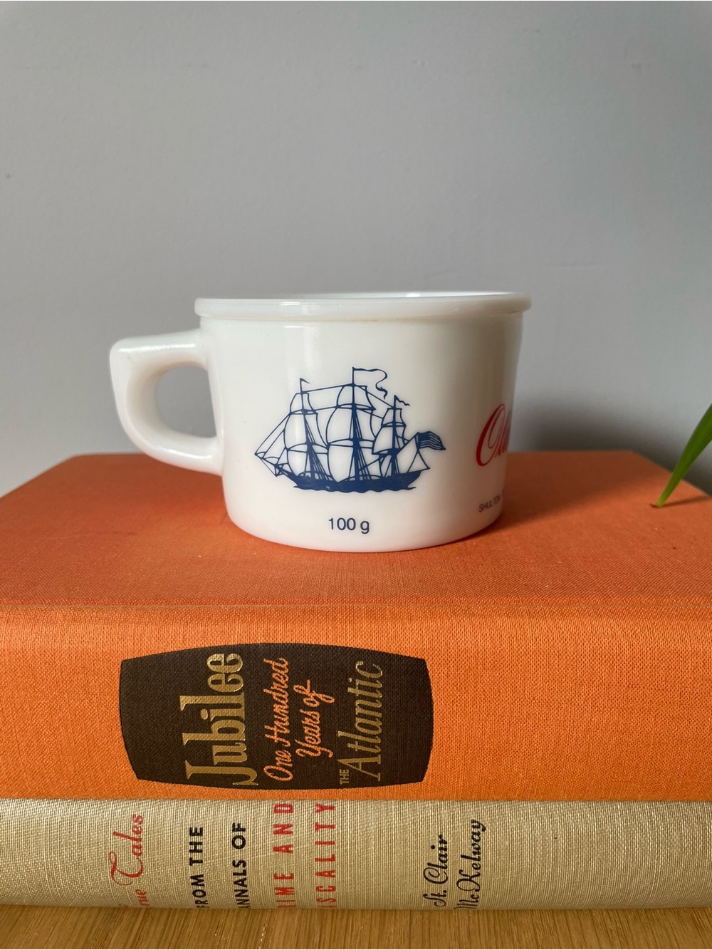 Vintage Old Spice Milk Glass Shaving Cup Belgium 1970s